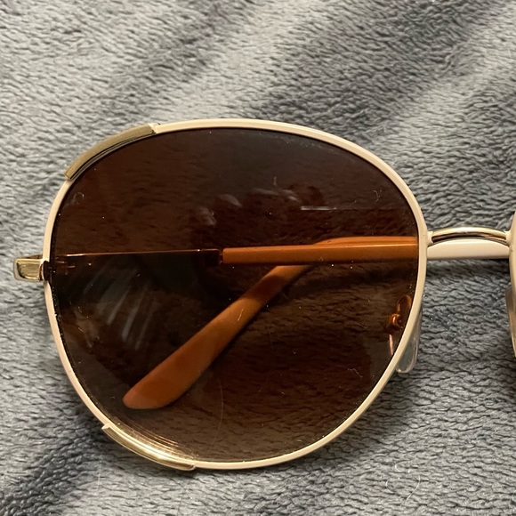 Gold and Cream Sunglasses - Picture 2 of 7